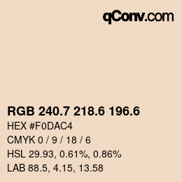 カラーコード: RGB 240.7 218.6 196.6 | qconv.com