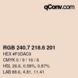 カラーコード: RGB 240.7 218.6 201 | qconv.com