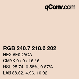 カラーコード: RGB 240.7 218.6 202 | qconv.com
