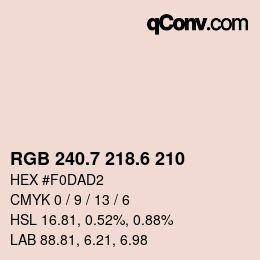 カラーコード: RGB 240.7 218.6 210 | qconv.com