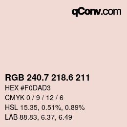 カラーコード: RGB 240.7 218.6 211 | qconv.com