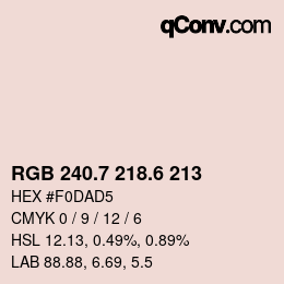 カラーコード: RGB 240.7 218.6 213 | qconv.com