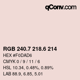 カラーコード: RGB 240.7 218.6 214 | qconv.com