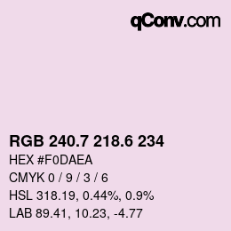 カラーコード: RGB 240.7 218.6 234 | qconv.com