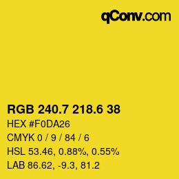 カラーコード: RGB 240.7 218.6 38 | qconv.com