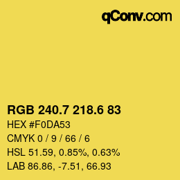 カラーコード: RGB 240.7 218.6 83 | qconv.com