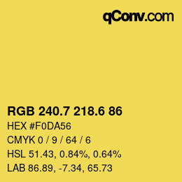 カラーコード: RGB 240.7 218.6 86 | qconv.com