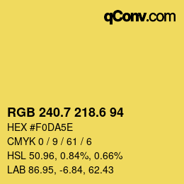 カラーコード: RGB 240.7 218.6 94 | qconv.com