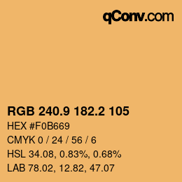 Color code: RGB 240.9 182.2 105 | qconv.com