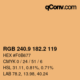 カラーコード: RGB 240.9 182.2 119 | qconv.com