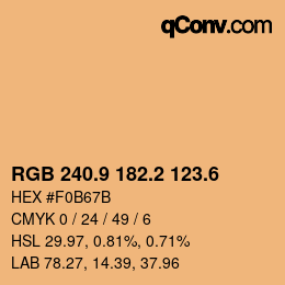 カラーコード: RGB 240.9 182.2 123.6 | qconv.com