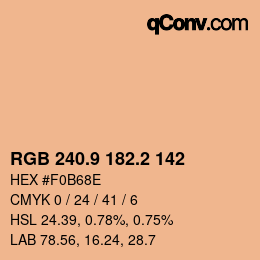 Color code: RGB 240.9 182.2 142 | qconv.com