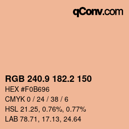 カラーコード: RGB 240.9 182.2 150 | qconv.com