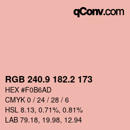Farbcode: RGB 240.9 182.2 173 | qconv.com