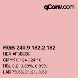 Color code: RGB 240.9 182.2 182 | qconv.com