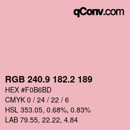 カラーコード: RGB 240.9 182.2 189 | qconv.com