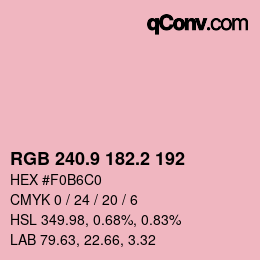 Color code: RGB 240.9 182.2 192 | qconv.com