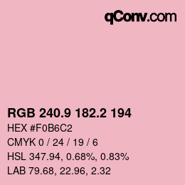 カラーコード: RGB 240.9 182.2 194 | qconv.com