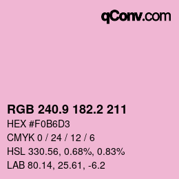 Color code: RGB 240.9 182.2 211 | qconv.com