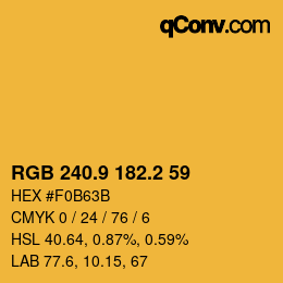 Color code: RGB 240.9 182.2 59 | qconv.com