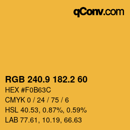 カラーコード: RGB 240.9 182.2 60 | qconv.com
