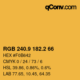 Farbcode: RGB 240.9 182.2 66 | qconv.com