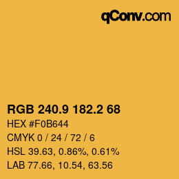 カラーコード: RGB 240.9 182.2 68 | qconv.com