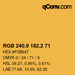 Color code: RGB 240.9 182.2 71 | qconv.com