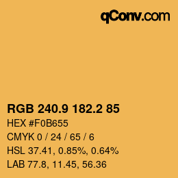 カラーコード: RGB 240.9 182.2 85 | qconv.com