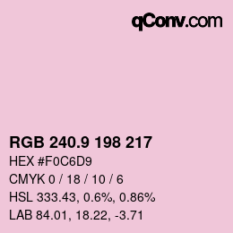 カラーコード: RGB 240.9 198 217 | qconv.com