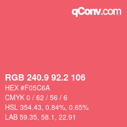 カラーコード: RGB 240.9 92.2 106 | qconv.com