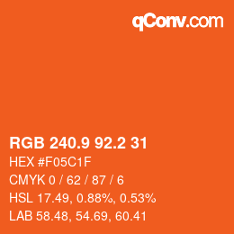Color code: RGB 240.9 92.2 31 | qconv.com