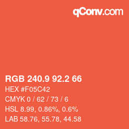 Color code: RGB 240.9 92.2 66 | qconv.com