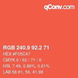 Farbcode: RGB 240.9 92.2 71 | qconv.com