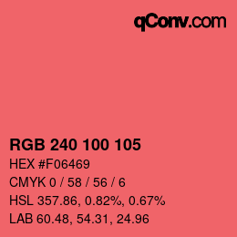 Color code: RGB 240 100 105 | qconv.com