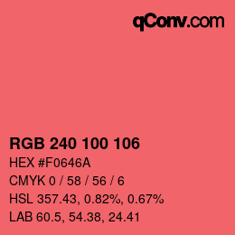 Color code: RGB 240 100 106 | qconv.com