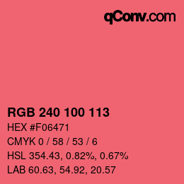 Color code: RGB 240 100 113 | qconv.com