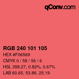 Color code: RGB 240 101 105 | qconv.com