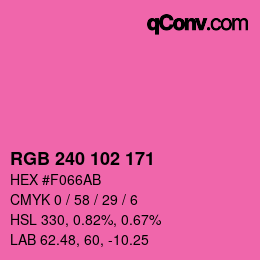 Color code: RGB 240 102 171 | qconv.com