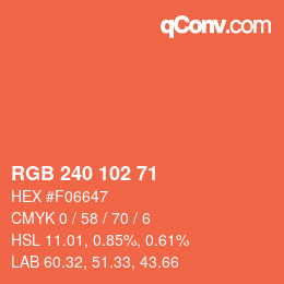 Color code: RGB 240 102 71 | qconv.com