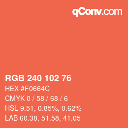 Color code: RGB 240 102 76 | qconv.com