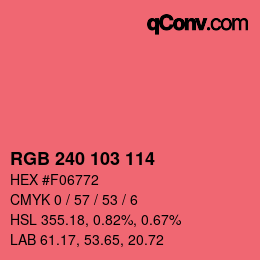 Color code: RGB 240 103 114 | qconv.com