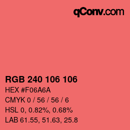 Color code: RGB 240 106 106 | qconv.com