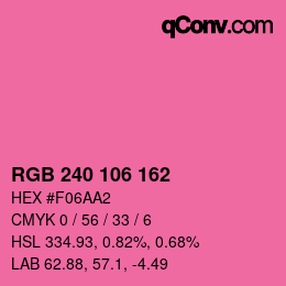 Color code: RGB 240 106 162 | qconv.com