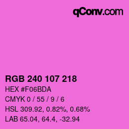 Código de color: RGB 240 107 218 | qconv.com