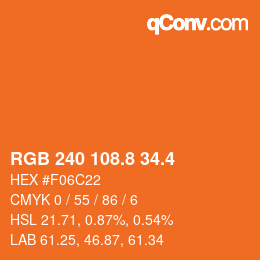カラーコード: RGB 240 108.8 34.4 | qconv.com