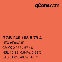 カラーコード: RGB 240 108.8 79.4 | qconv.com