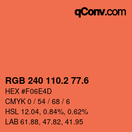 カラーコード: RGB 240 110.2 77.6 | qconv.com