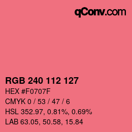 Código de color: RGB 240 112 127 | qconv.com