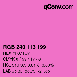 Color code: RGB 240 113 199 | qconv.com